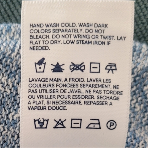 Land's End 100% Linen Short Sleeve Blue Button-Up Cardigan - Picture 8 of 9